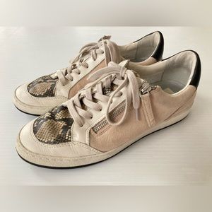 Dolce Vita Miya Snakeskin Suede Pink Glitter Leather Sneaker Shoes Zip Size 8.5